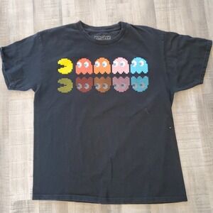 Pacman Retro T Shirt womens youth large black graphic design 80's 90's